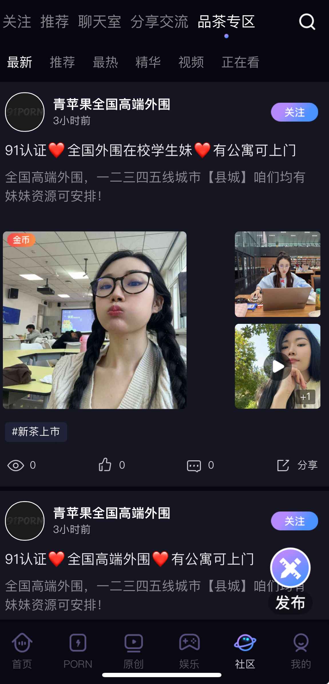 91PORN社区品茶专区界面